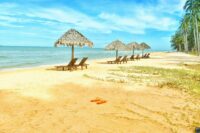 plage vide avec transats